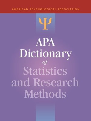 cover image of APA Dictionary of Statistics and Research Methods
